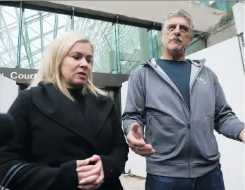  ?? JASON PAYNE ?? Clara and Mitch Gordic, parents of slain teen Luka Gordic, attended court on Friday with a large group of supporters for the sentencing hearing of three youths convicted in the 2015 murder in Whistler.