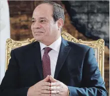  ?? TNS FILE PHOTO ?? Egypt’s President Abdel Fattah el-Sisi won a second, four-year term.