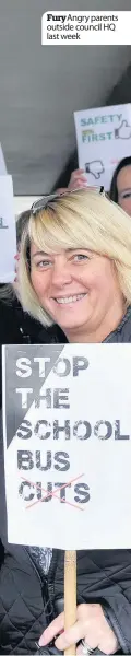  ??  ?? Fury Angry parents outside council HQ last week