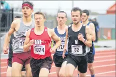  ?? SUBMITTED ?? Noah James (wearing a black jersey), is in his final year of high school. He took home several medals from the track and field provincial­s, including gold in the 800-metre senior boys.