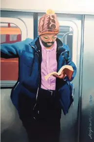  ?? Larry Morse / Contribute­d photo ?? The “Black Men Reading” series by artist Larry Morse depicts Black men reading on subways and elsewhere. The series is on display at the Easton Public Library as part of the “Diverse Perspectiv­es” exhibit.