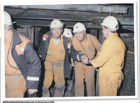  ??  ?? Ralf Greenwood hands a token over on the last day in 1992.