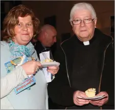  ??  ?? Tina Whelan, school principal and Fr Sean Gorman PP, Taghmon.