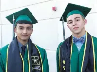  ?? Photos by Patrick Groves Appeal-Democrat ?? Andrew Betancourt, left, and his cousin, Vincent Betancourt, are two of 21 River Valley seniors joining the armed services after graduation.