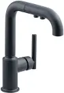  ??  ?? Purist Secondary Pullout faucet in matte black ($674.90, amazon.ca). KOHLER