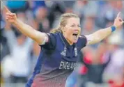  ?? AFP ?? Anya Shrubsole was the star of England’s triumph as she claimed six wickets to deny India by nine runs in the final on Sunday.