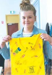  ??  ?? 12 year old Arwen Williams made a bag showing the many different sports she enjoys.