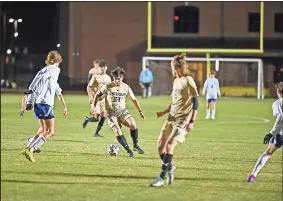  ?? Tim Godbee ?? The Calhoun High School soccer team roughed up Model, 4-1, last Friday night in their only scrimmage of the year and will now host Gordon Central Thursday evening in a boys-girls doublehead­er that begins with the girls at 5 p.m. and the boys teams meeting at 7 o’clock.