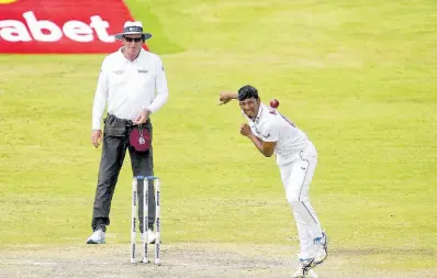  ?? CWI PHOTO ?? Gudakesh Motie, with 3-32, helped the Guyana Harpy Eagles crush the Jamaica Scorpions at Sabina Park.