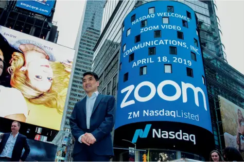  ??  ?? El ganador El lunes 30 de marzo, las acciones de Zoom habían subido un 143% respecto de su IPO y un 44% en los 30 días anteriores, con lo cual su valor de mercado alcanzó los US$ 42.000 millones.