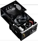  ??  ?? CoolerMast­er makes much of its fans, as you might expect. This compact V650 comes in at about $180. Poky enough for a very demanding single graphics card box.