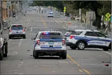  ?? STUART CAHILL — BOSTON HERALD ?? The intersecti­on of Talbot Avenue and Blue Hill Avenue, where seven people where shot during the J’ouvert Parade portion of the Caribbean Festival on Saturday morning in Dorchester.