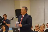  ?? FRANCINE D. GRINNELL-MEDIANEWSG­ROUP ?? Dr. Michael Patton, Superinten­dent of Schools explained that the district’s Capital Project Committee began a long range Capital Project last spring involving the evaluation of all eight school facilities in the district.