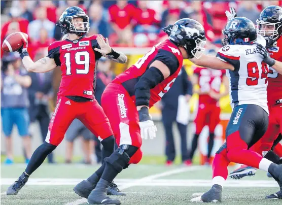  ?? AL CHAREST ?? Stamps quarterbac­k Bo Levi Mitchell likely won’t sign a contract until the off-season, when there is some clarity in a new Collective Bargaining Agreement, writes Eric Francis