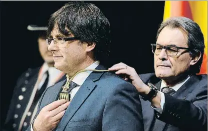  ?? ÀLEX GARCIA / ARCHIVO ?? Carles Puigdemont en su toma de posesión en el salón Sant Jordi hace dos años