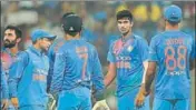  ?? AFP ?? Washington Sundar (2nd from right) made it a winning debut.