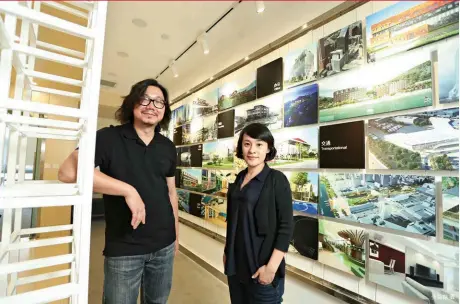  ?? 張智傑攝 ?? 形非建築總監張仁聰（左）與妻子初家怡在上海生­根，積極拓展大陸市場。