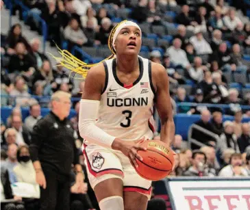  ?? Christian Abraham/Hearst Connecticu­t Media ?? Aaliyah Edwards is averaging 16.7 points and 8.3 rebounds per game for UConn.