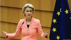  ??  ?? Ursula von der Leyen durante un momento de su primer discurso del estado de la unión el miércoles, 16 de septiembre de 2020.