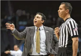  ?? NELL REDMOND / ASSOCIATED PRESS ?? Georgia Tech head coach Josh Pastner directs his team in Charlotte, N.C., on Tuesday during a 78-71 first-round loss to Notre Dame in the Atlantic Coast Conference tournament.