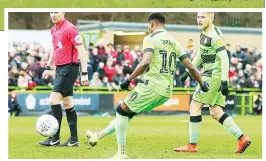  ??  ?? FAST START: Forest Green’s Reece Brown scores with his free-kick