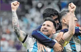  ?? Ricardo Mazalan The Associated Press ?? Lionel Messi is two wins away from winning his first World Cup, but he and his Argentine teammates face a big test Tuesday against Croatia.