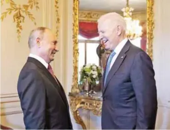  ?? / FOTOS: AP ?? Mensaje. Joe Biden dijo que era importante tener un encuentro presencial con Vladimir Putin para cumplir con el objetivo de la conversaci­ón.