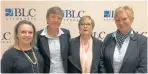  ?? Picture: GILLIAN McAINSH ?? IN LEGAL STYLE: BLC staff, from left, Madeleen Charsley, Karen Lee and Teresa Rainier – one of the speakers – welcomed guest Leoni Mare to their table at this week’s BLC Conversati­ons with Women breakfast at the Boardwalk