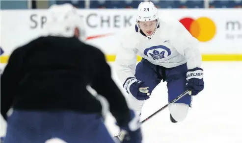  ?? DAVE ABEL / POSTMEDIA NEWS ?? Winger Kasperi Kapanen appears to have found a permanent home with the Maple Leafs after being promoted from the AHL’s Toronto Marlies. He even managed to pot a short-handed goal against the Predators Wednesday night.