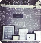  ??  ?? Love @soboid’s look? Paper a feature wall with instant-charm chalkboard-style wallpaper