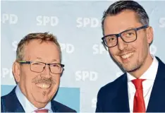  ?? Foto: Gerrit Richard Ranft ?? Sie sehen in ihrer Partei ein Bollwerk der Demokratie: Die SPD Bundestags­abgeord neten Karl Heinz Brunner (links) und Lars Castellucc­i.