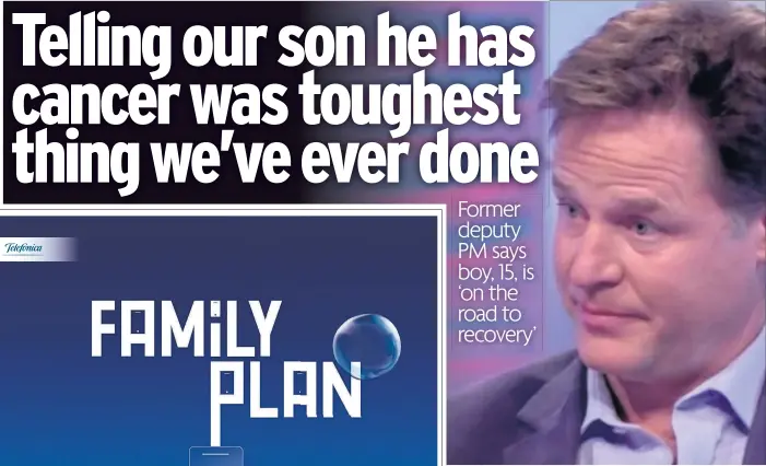  ??  ?? AGONY Nick Clegg on ITV’s Lorraine Kelly show talking about his family’s ordeal