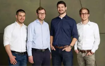  ??  ?? Die Crashtest-Security-Gründer (v.l.) Felix Brombacher, Janosch Maier, Daniel Schosser, René Milzarek aus München haben sich dem Applicatio­n Testing verschrieb­en und stellen Unternehme­n automatisi­erte Penetratio­n Tests für Webapplika­tionen und APIs zur Verfügung.