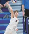  ?? STEVE JOHNSTON/DAILY SOUTHTOWN ?? Lincoln-Way West’s Connor Studer goes up for a kill against LincolnWay East on Thursday.