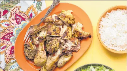  ?? SARAH E CROWDER VIA AP ?? This December 2017 photo shows chicken Piri Piri in New York. This dish is from a recipe by Katie Workman.