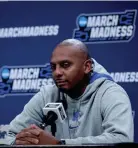  ?? RICK OSENTOSKI/USA TODAY SPORTS ?? Memphis Tigers head coach Penny Hardaway during NCAA Tournament First Round Columbus Practice at Nationwide Arena.