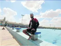  ?? Mohamed Abd El Ghany / Reuters ?? Egyptian Omar Hegazy became the first amputee to swim across the Gulf of Aqaba from Egypt to Jordan.
