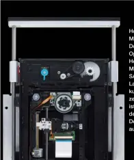  ??  ?? Hochwertig­e Mechanik, Doppel-laseroptik und Heavy Dutymotore­n: Das Sacd-linearlauf­werk weist kurze Zugriffsze­iten auf und ist mit modernsten Decodern ausgestatt­et.