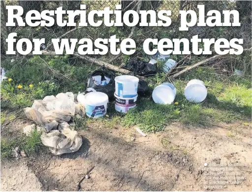  ??  ?? Since the lockdown, fly-tipping has increased, such as this rubbish dumped at Blackacre Lane, Ormskirk