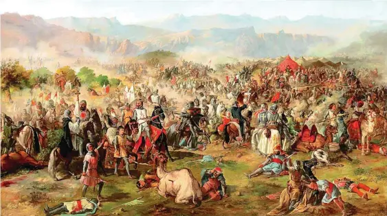  ??  ?? «Batalla de las Navas de Tolosa», óleo pintado por Francisco van Halen en 1864