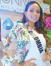  ??  ?? Miss Colombia Andrea Tovar