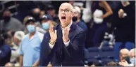  ?? Jessica Hill / Associated Press ?? UConn coach Dan Hurley says the Huskies are ready to face Seton Hall on Saturday after a lengthy COVID-19 pause.