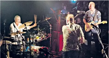  ??  ?? Back to the wacky Sixties: Nick Mason on drums and Gary Kemp on lead guitar in Nick Mason’s Saucerful of Secrets at Dingwalls