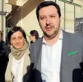  ??  ?? L’ex compagna di Salvini Giulia Martinelli in una foto del 2013 con Matteo Salvini