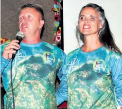  ?? ?? Kobus and Maritza Bruwer put together an excellent programme of informativ­e entertainm­ent at the lively prize-giving function