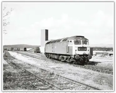  ??  ?? Having lefts its wagon in the small yard to the west of Green Lane, Class 47117 heads back from Heywood to Castleton light engine on March 29th, 1988.