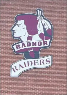  ?? PETE BANNAN - MEDIANEWS GROUP ?? The Raider logo overlookin­g Prevost field on the side of Radnor High School.