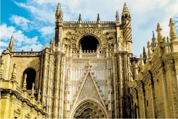  ?? ?? The Seville Cathedral, a UNESCO Heritage site and one of the largest churches in the world, in Seville, Spain. The cathedral was constructe­d on the site of the 12th-century Great Mosque.