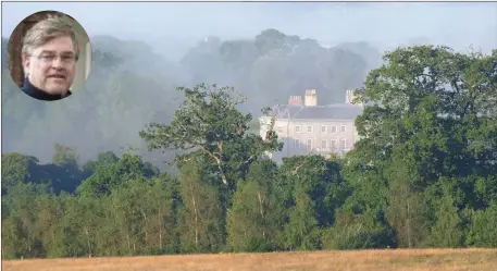  ??  ?? Doneraile Court through the mist from the North Park and (inset) author Michael O’Sullivan.