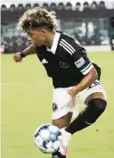  ??  ?? Felipe Valencia, 15, a product of the Inter Miami youth academy, became the youngest scorer in USL history when he scored the game-winner for Fort Lauderdale CF in a 3-2 win over North Texas SC earlier this year.